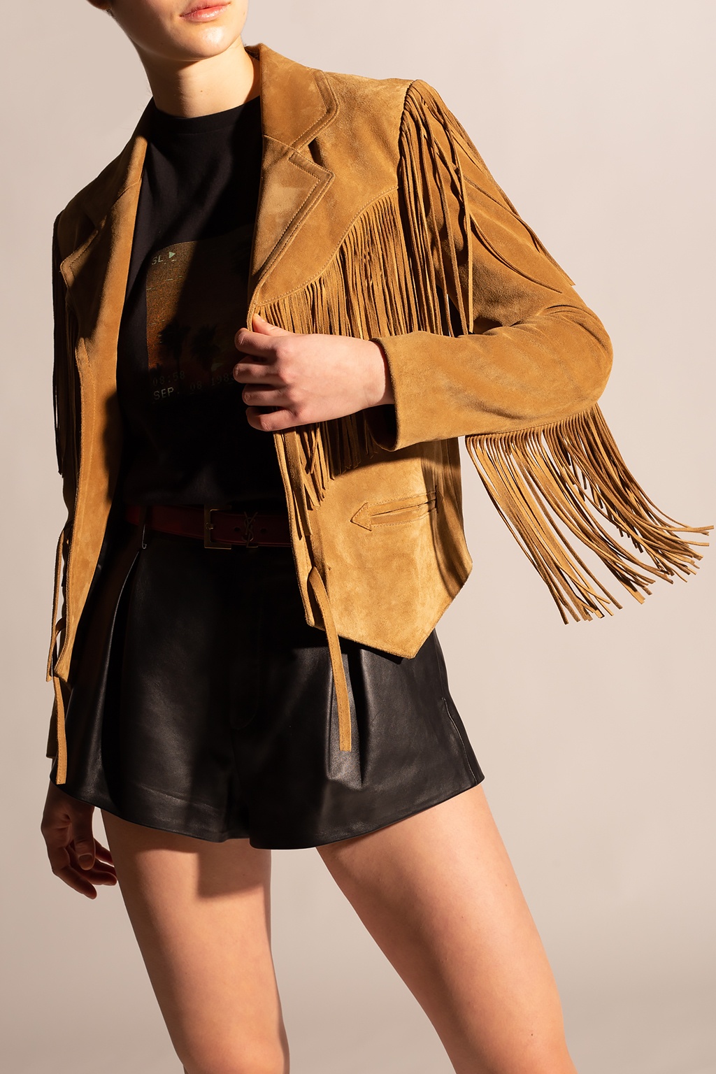 Saint laurent deals fringe jacket